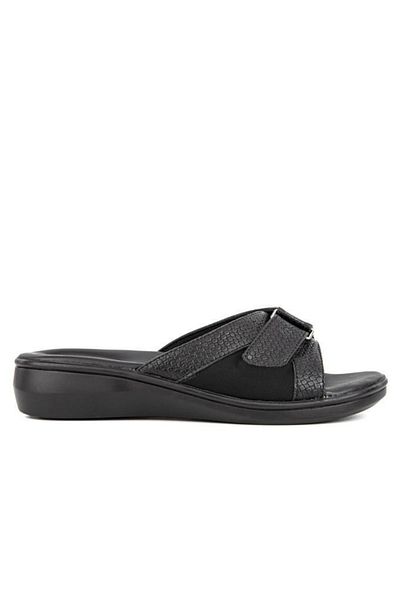 Muya Valdes 32201-001 Papuci de damă cu talpă anatomică cu gel pentru călcâi Negru 36-40