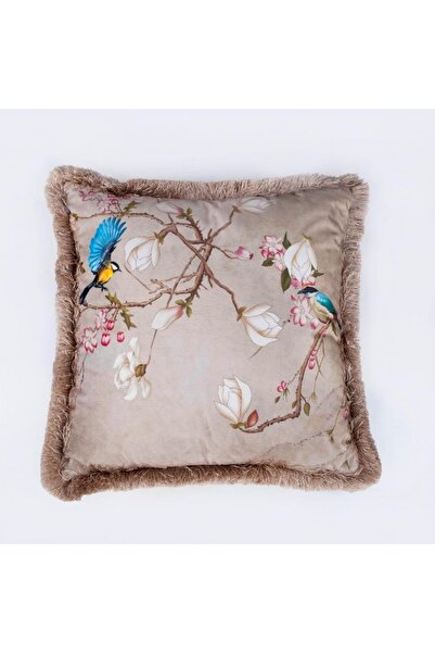 Adawall وسادة/وسادة رمي مخملية على شكل طائر أزرق (شهادة عالمية للغسيل والتلاشي من ألياف الخرز)