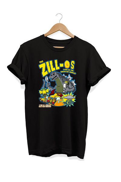remonz Σειρά Food Godzilla Corn Flakes εμπριμέ 100% βαμβακερό μπλουζάκι μεγάλου μεγέθους