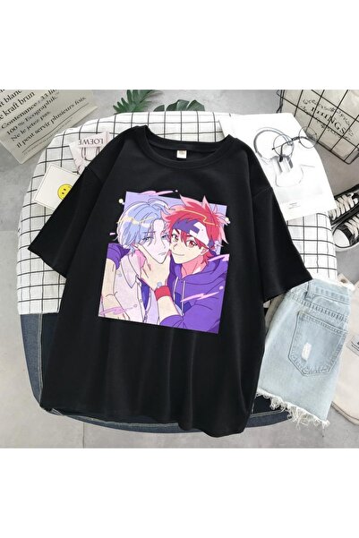 GALASHOP للجنسين الأسود سكيت أنيمي إنفينيتي تي شيرت m103