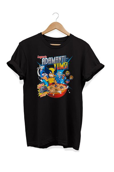 remonz Μπλουζάκι 2 σειράς Eat X Men Wolverine με στάμπα από 100% βαμβάκι σε μεγάλο μέγεθος