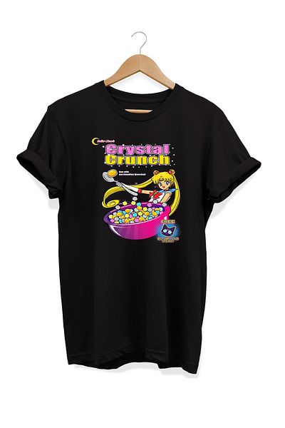 remonz Σειρά φαγητού Sailor Moon Cornflakes με στάμπα 100% βαμβακερό μπλουζάκι μεγάλου μεγέθους 4