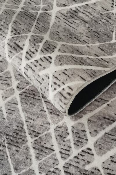 ALgorand Home Γκρι βελούδινο χαλί με αίσθηση από τρίχες κουνελιού - Μη υφαντό χαλί, αντιβακτηριδιακό