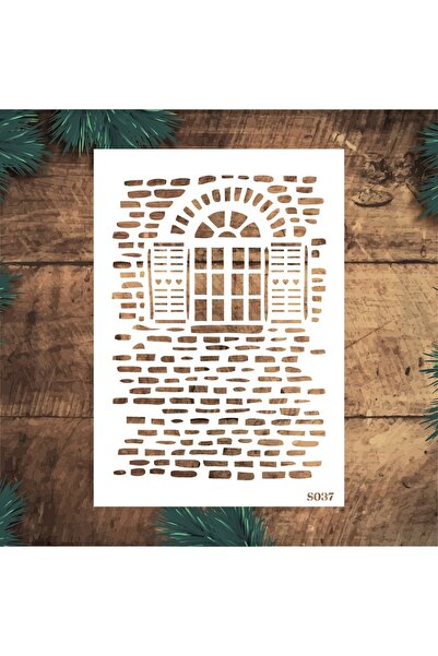 STENCİLTASARIM Stencil Tasarım S037 Tuğla Duvar - Dekoratif Duvar Ve Eşya Boy...