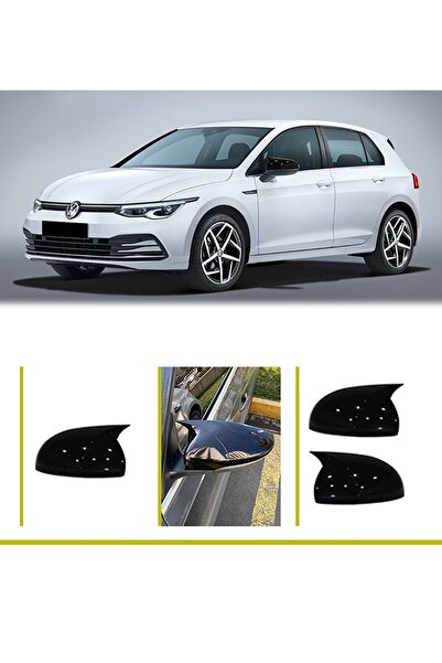 HasAkman Vw Golf 8 Batman Yarasa Ayna Kapağı Piona Black 2020 2021 2022 Uyumlu