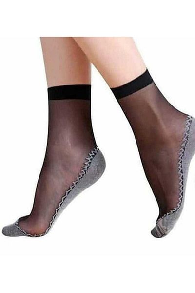 Meguca Socks Дамски черни чорапи от тюл 3 чифта