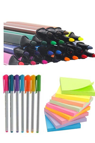 Janissary 10 Renk Üçgen Jumbo Keçeli Kalem + 8 Renk Tribal Tükenmez Kalem + 4...