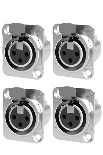 Hepa-Merz Hepa Merz Sfc-sr12-4x XLR Chassis Female Canon 3 Pin XLR Chassis Connector (4 Pieces)