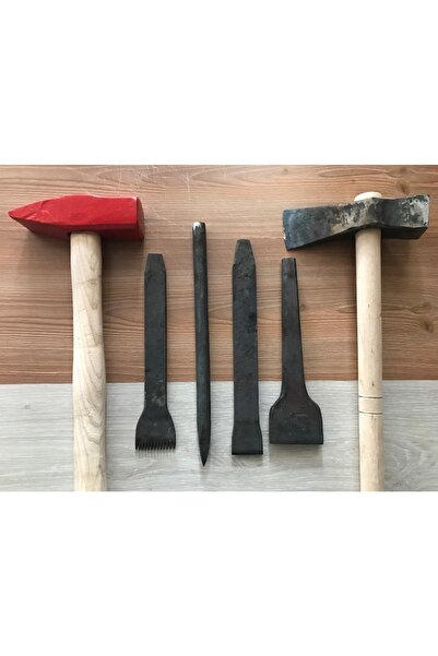 BC N Çelik Taş Kırma Çekici Ahşap Taş Kırma Keskisi Murcu 6pcs