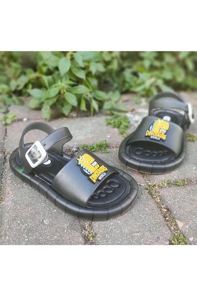 GEZER Black Figured Heated Sandals