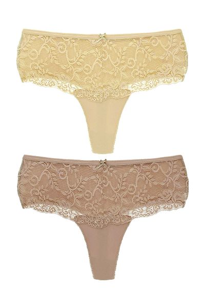 HNX High Waist Lace Front Large Size Women's String