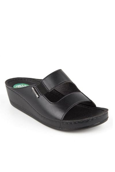 Muya Panna 31136-001 Papuci de damă cu talpă anatomică cu gel pentru călcâi Negru 36-40