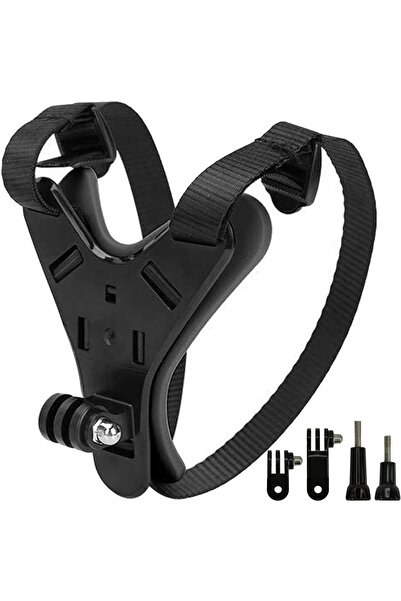 Gplus Gp524 5 Parça Gopro Eken Sjcam Aksiyon Kamera Tutucu Jaw Mount Motor Kask Çene Tutma Aparatı Siyah