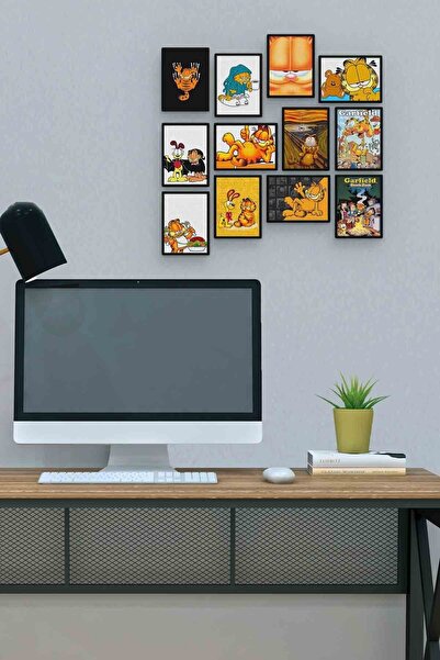 herotasarım Γκάρφιλντ 12 Τεμάχια MDF (ξύλο) Τραπέζι Γραφείου Διαστάσεις 30x30...