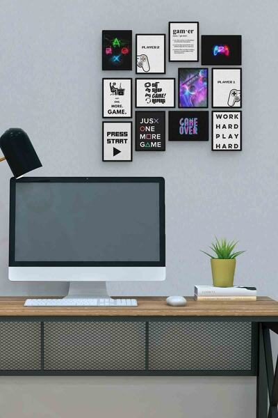 herotasarım Masă Gamer 12 piese MDF (lemn) Dimensiune birou 30x30 cm