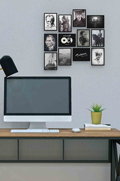 herotasarım Μουστάφα Κεμάλ Ατατούρκ 12 Τεμάχια MDF (ξύλο) Πίνακας Μέγεθος Γρα...