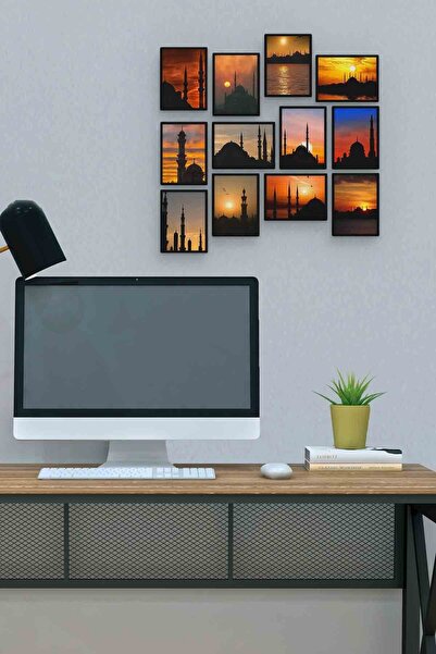 herotasarım Cami 12 Τεμάχια MDF (ξύλο) Τραπέζι Γραφείου Διαστάσεις 30x30 εκ.