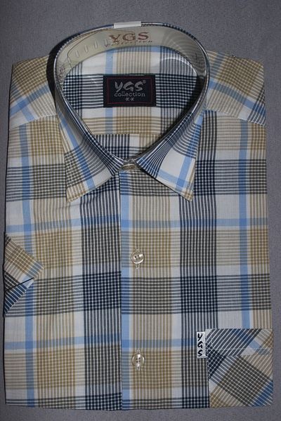 Yörükoğlu Checkered Short Sleeve Comfortable Fit Men's Shirt