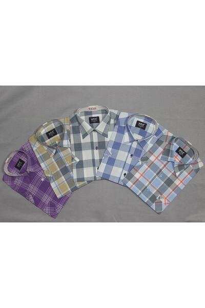 Yörükoğlu Checkered Short Sleeve Comfortable Fit Men's Shirt