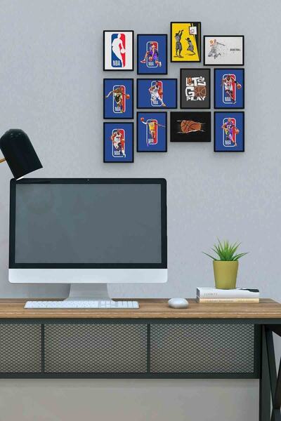 herotasarım Nba 12 Τεμάχια MDF (ξύλο) Τραπέζι Γραφείου Διαστάσεις 30x30 εκ.