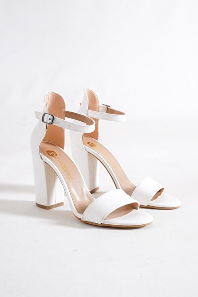 Sole 35 Women Shoes Sole Women Shoes Kadın Kalın Topuk Tokalı Tek Bant Ayakkabı Topuk Boyu 10 Cm