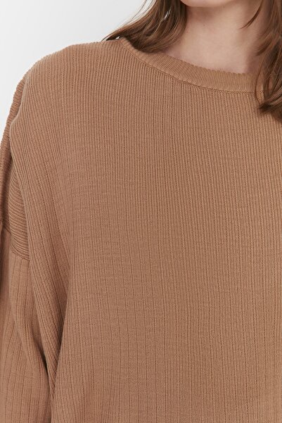 Trendyol Collection Camel Wide Fit Basic Fittilli Knitwear alsó felső szett TWOSS20AU0084