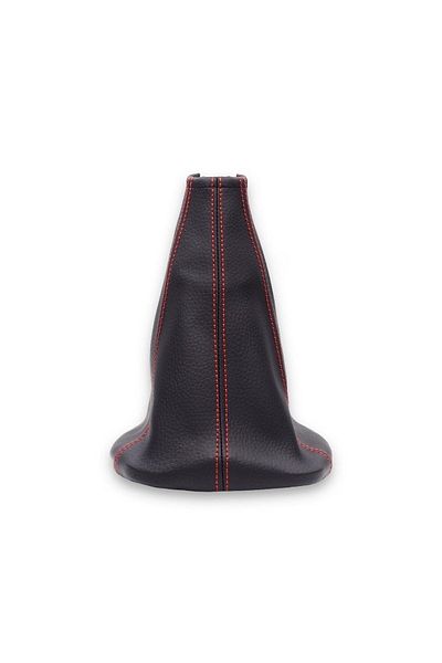 Tutkusuyum Volvo S80 (1998-2004) Compatible Gear Gaiter Black Leather Red Stitching