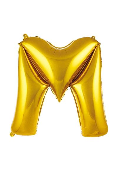 Rubi Store Letter M Gold Silver Foil Balloon 76 Cm 34 Inches