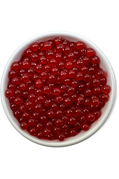 Mir Plastik 6 Mm Deliksiz Kabak Boncuğu Su Kabağı Boncuğu Kırmızı (1 Kg - 876...