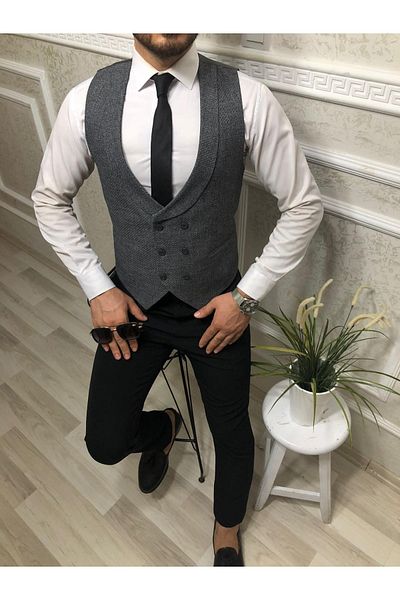 BENESSE Slim Fit Blazer Single Vest
