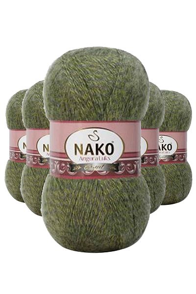 NAKO 5 Τεμάχια Angora Λούξ Ελ Ρέου Ιπί Γκρίν Μουλίν 21358 - YLT8292-2723