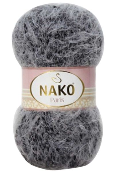 NAKO Παρίσι Χειροποίητο Πλεκτό Σπάνι Μαλλί Γκρι Μαύρο 21305