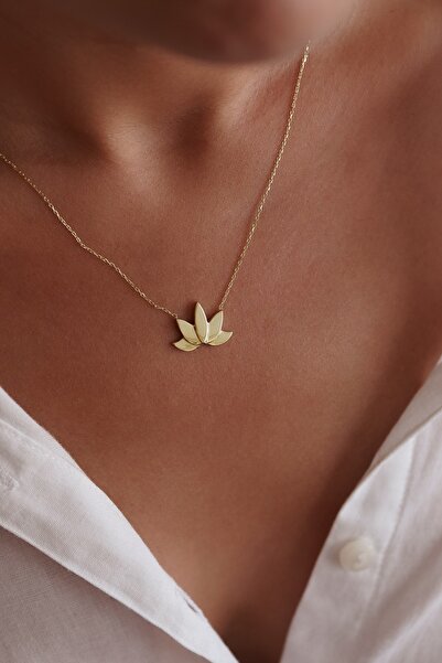 ALTINTAŞ KUYUMCULUK Altıntaş Lotus Çiçeği Altın Kolye