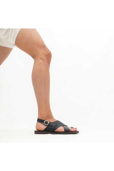 DaphneSandals Sandale negre pentru bărbați din piele naturală - E1031
