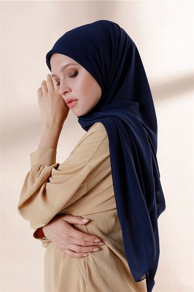 Differenza Navy Blue Chiffon Scarf