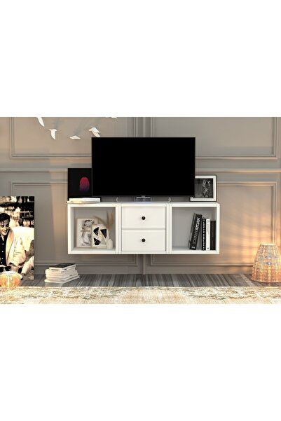 Nettrends Çekmeceli Duvar Tv Ünitesi Beyaz Tv-1206