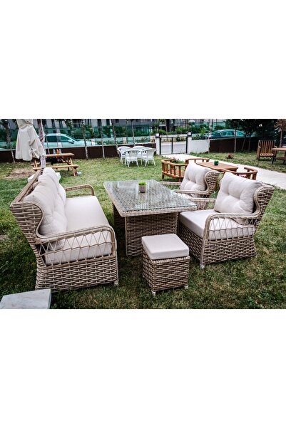 VRV GARDEN Bahçe Mobilyası Rattan Balkon Bahçe Teras Oturma Grupları,masa Sandalye Takımları Rattan Takım