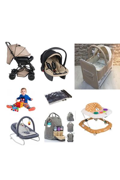 almirakids Bebek Seti 8 Parça Çift Yön Bebek Arabası Beşik Ana Kucağı Yürüteç...