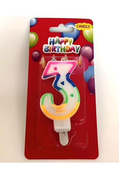 Mini Parti Mini Party Store Colored Number Candle Age 3