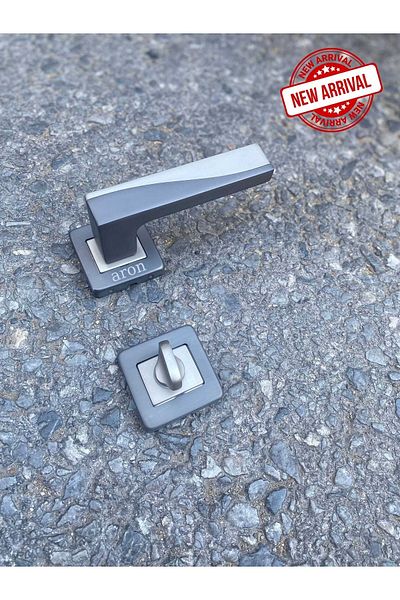 ARON Sofuoğlu Stainless Lux Derya (MATT ANTHRACITE) Square Rosette (BATHROOM - WC) Door Handle Aluminum / Steel
