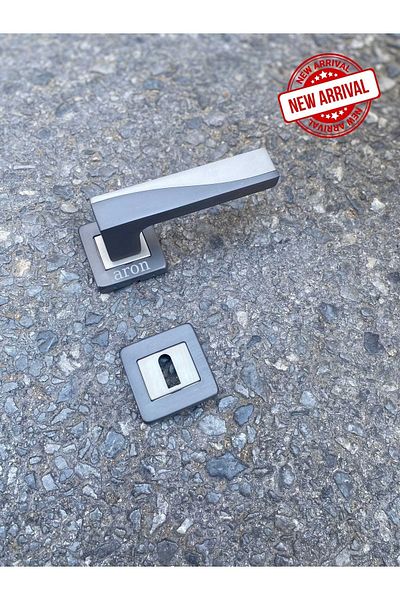 ARON Sofuoğlu Stainless Lüx Derya (MATTE ANTHRACITE - SATIN) Square Rosette (ROOM) Door Handle Aluminum / Steel