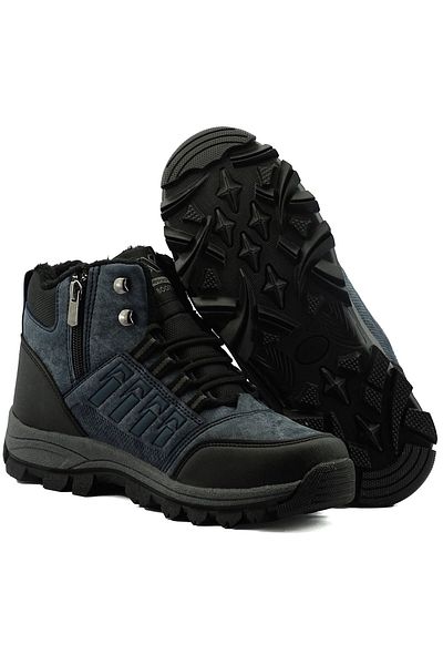 LETAO Μπότες Unisex Navy Blue - με φερμουάρ, γούνα και ανθεκτικές στο κρύο 36-47