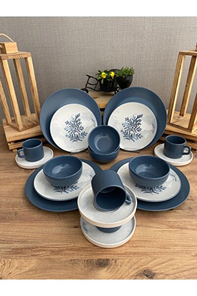 Keramika Blue Magıc Mat Mavi Yemek Kahvaltı Takımı 20 Parça 4 Kişilik