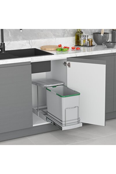 Genel Markalar Starax S-2571 Çöp Kovası Teleskopik Raylı Plastik Gövde Çöp Ko...