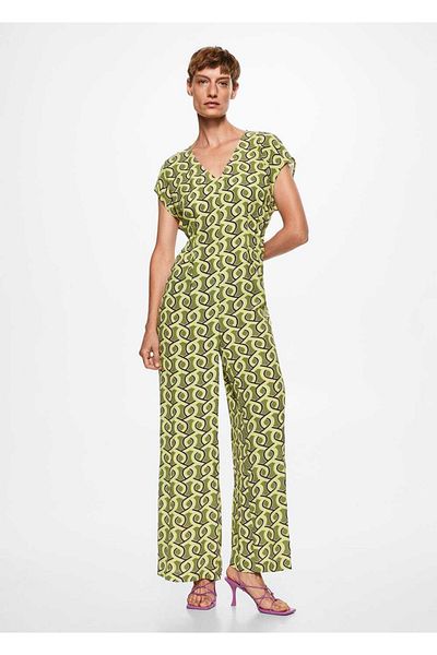 MANGO Woman Pleated Detailed Jumpsuit