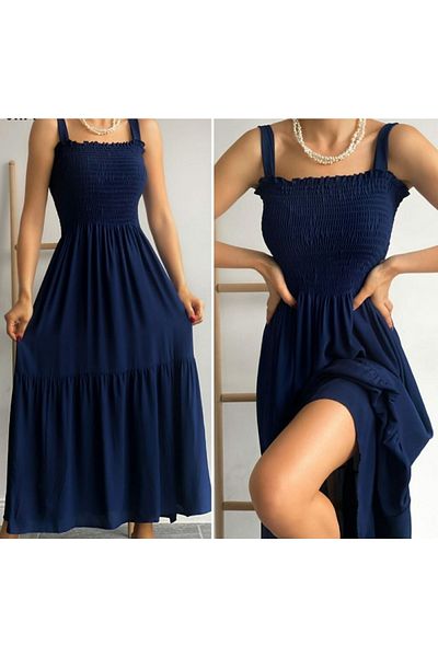 modakyra Rochie de damă Legend, albastru bleumarin, din viscoză, cu bretele Gipeli (135 cm)