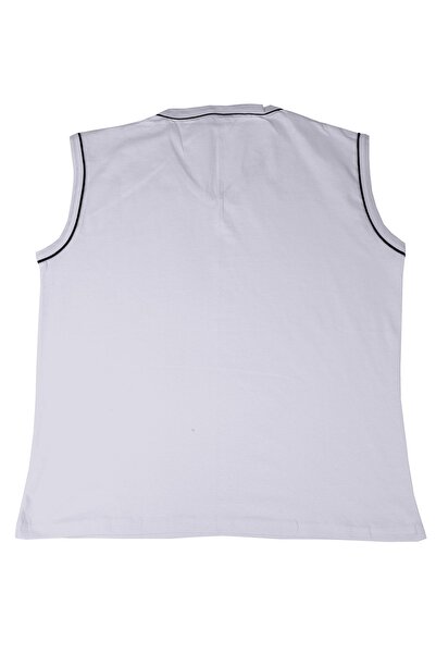 FATELLA Erkek Sıfır Kol Kalın Askılı Bisiklet Yaka Comfort Basic Rahat Kesim ...