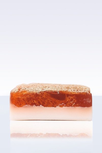 TrendMilano 100% Handmade Natural Pumpkin Fiber Honey Donkey Milk Soap
