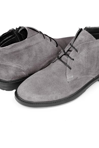 Ducavelli Nottingham Genuine Leather Non-Slip Sole Lace-up Zippered Chelsea Daily Boots