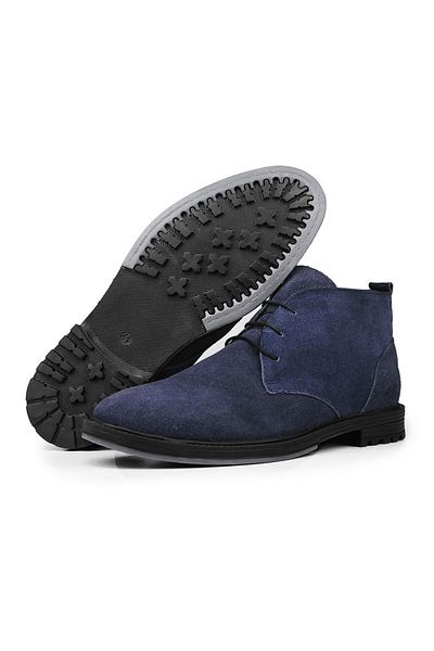 Ducavelli Nottingham Genuine Leather Non-Slip Sole Lace-up Zippered Chelsea Daily Boots
